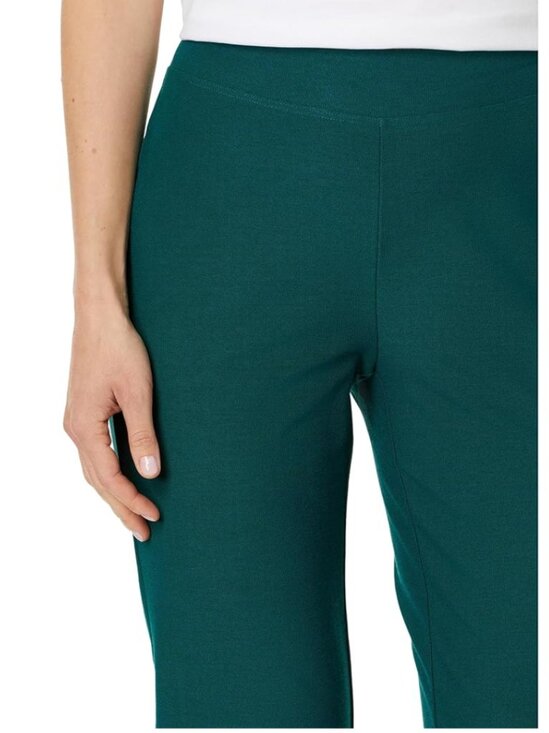 Eileen Fisher | Washable Stretch Crepe Slim Ankle Pants in Aegean Green - Picture 3 of 12
